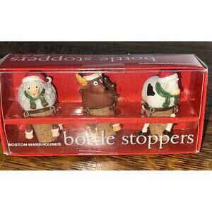 Dangle Barnyard Buddies Cork Bottle Stoppers Set Of 3